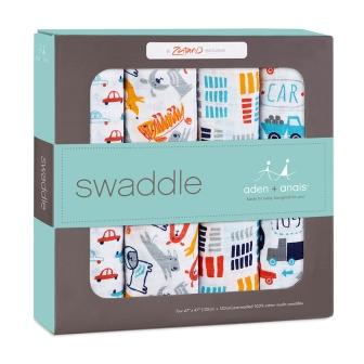 Aden + Anais Pup in Tow Swaddle 4 pack 