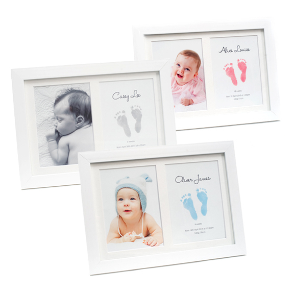 Baby Ink Double Frame Footprint Kit - Blue only