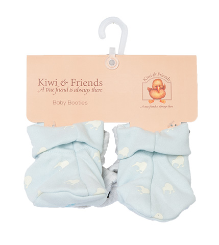 Baby Kiwi Booties Blue & Grey Twin Pack