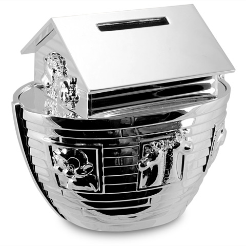 SILVER PLATED SHOE HOUSE MONEY BOX 370