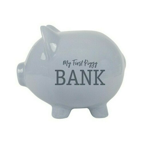 My First Piggy Bank Grey