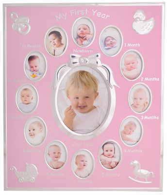 My First Year Photo Frame Pink