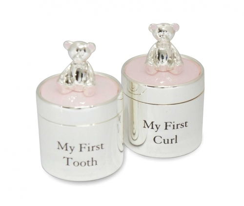 My First Tooth and Curl Boxes Pink