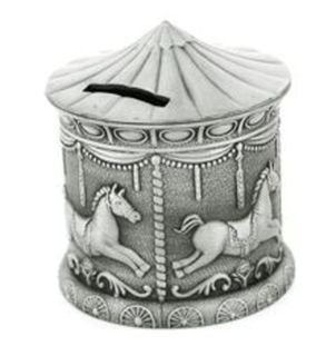 Pewter Plate Carousel Money Bank